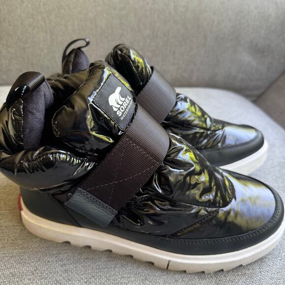 Sorel Joan Of Arctic Next Lite Strap Puffy Boots Black Winter Snow Women's 8.5 - Picture 4 of 12